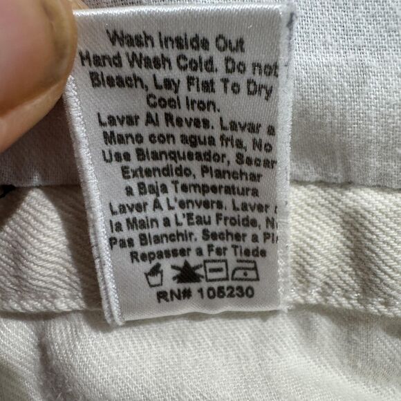 Current/Elliott Jeans Womens 28 Dirty White Boyfriend Embroidered Cropped USA - Picture 12 of 12